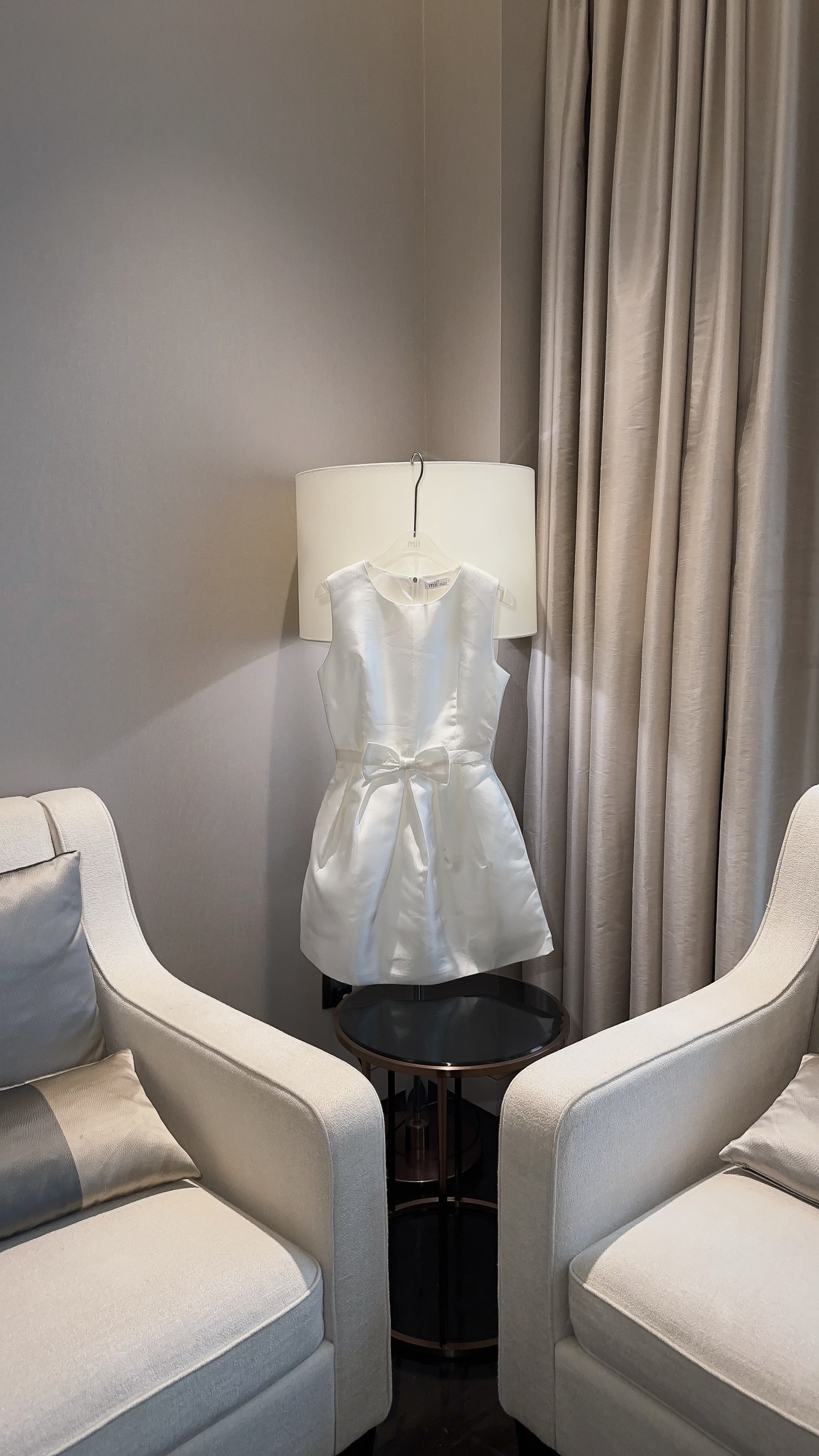 BOW SATIN DRESS