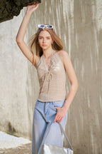 PICNIC HALTER TOP