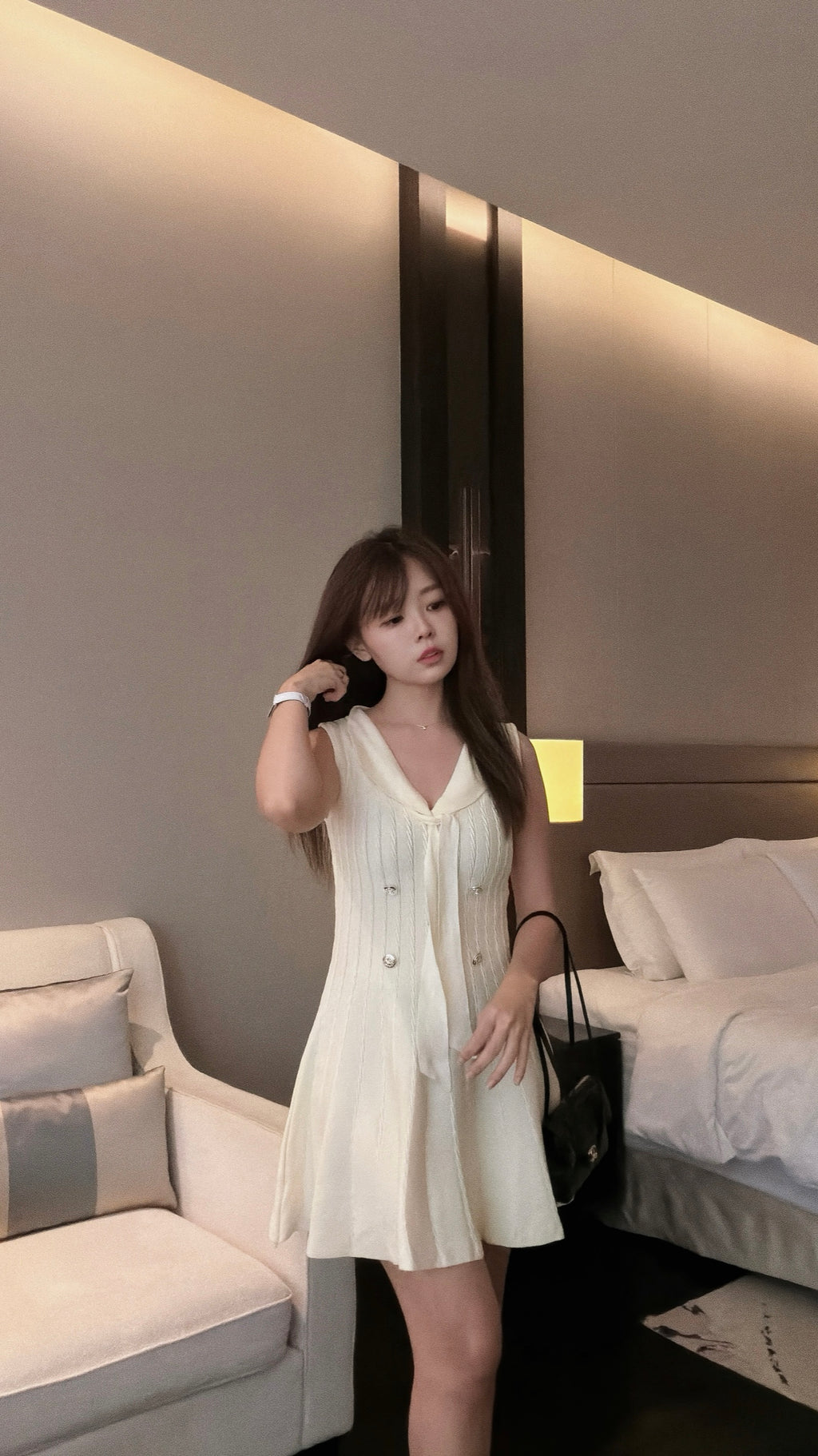 SAILOR BOW KNIT DRESS