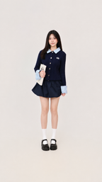 FAUX TWO PIECE KNIT CARDIGAN