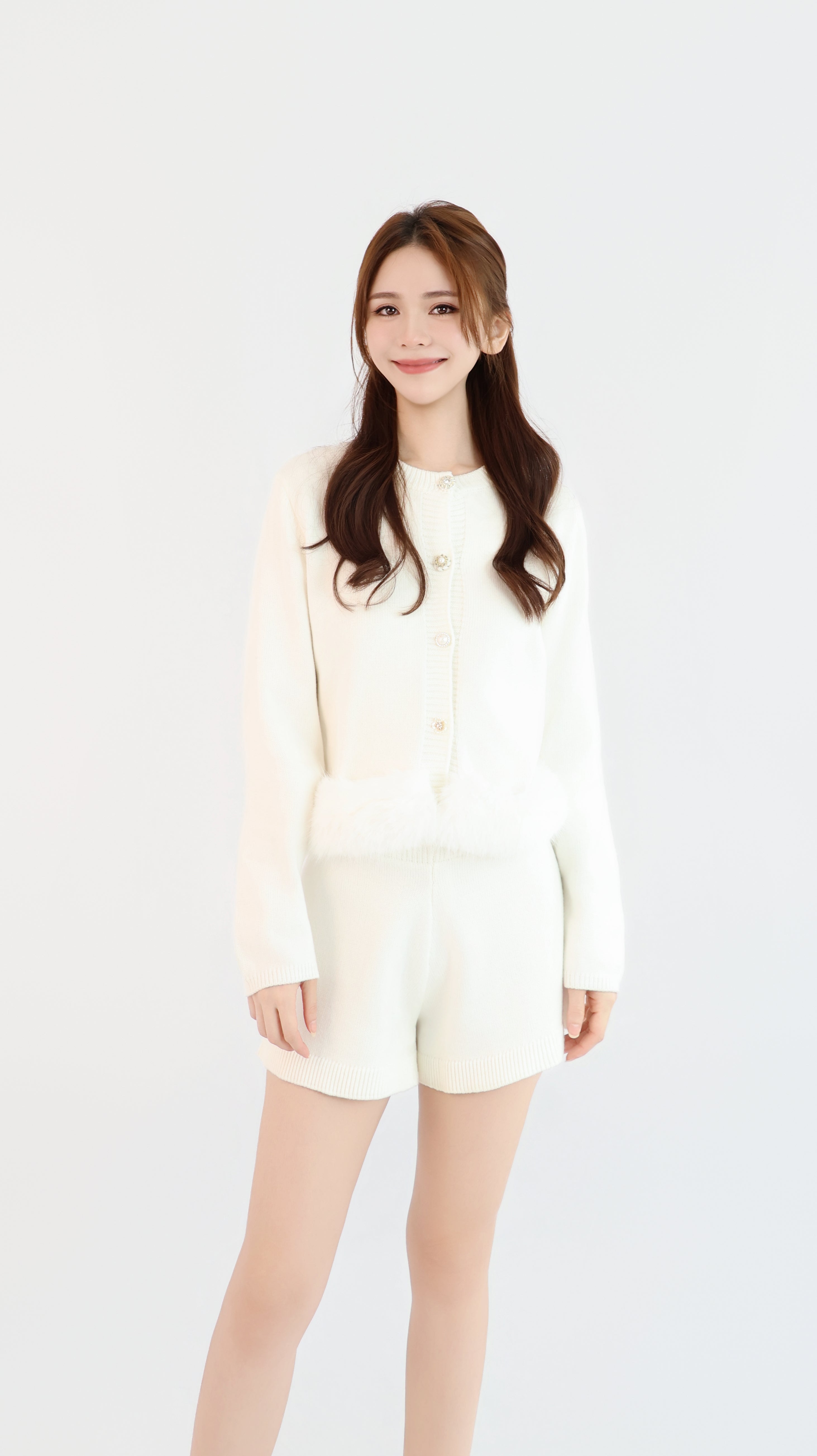 FURRY TRIM CARDIGAN