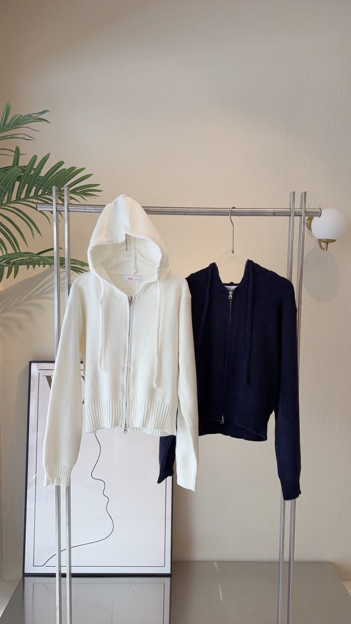 Double Zip Knit Hoodie