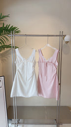 Lace Satin Mini Dress