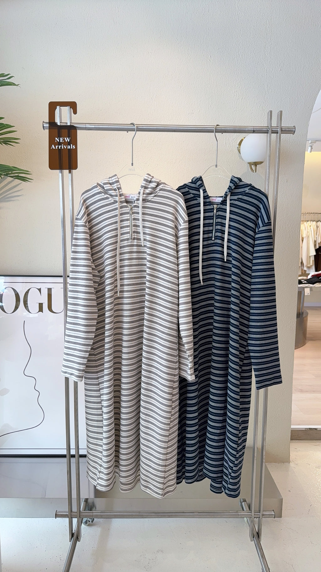 STRIPE HOODIE DRESS