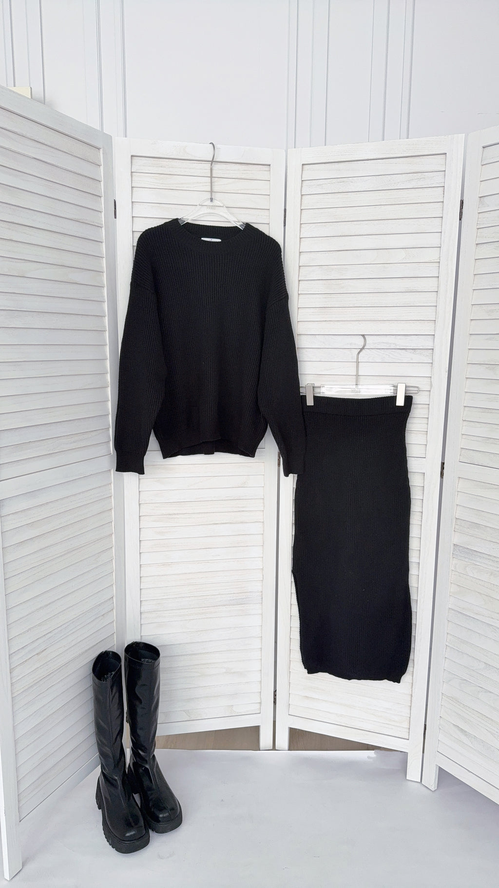 KNIT SWEATER + SKIRT SET