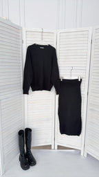 KNIT SWEATER + SKIRT SET