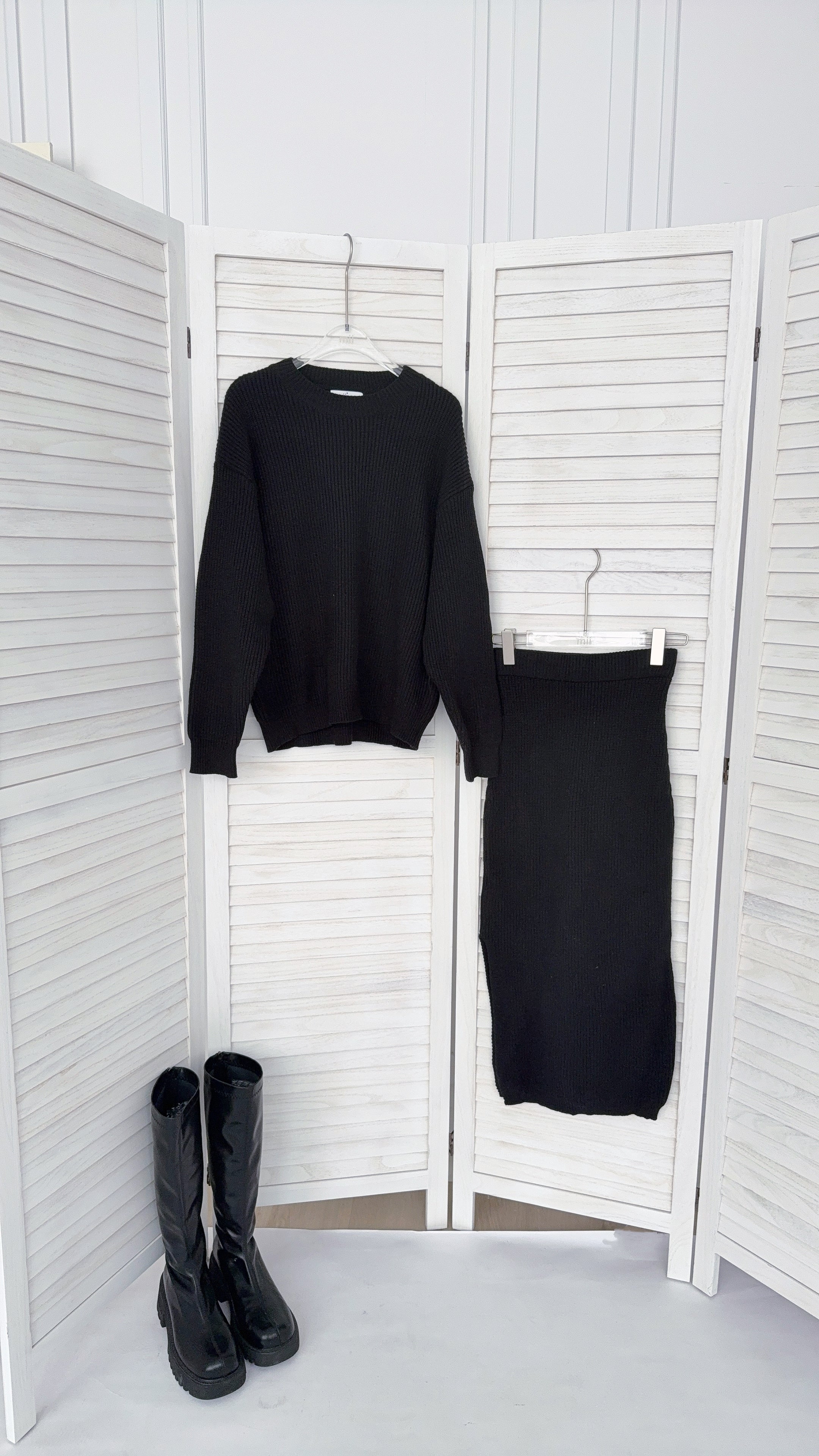 KNIT SWEATER + SKIRT SET