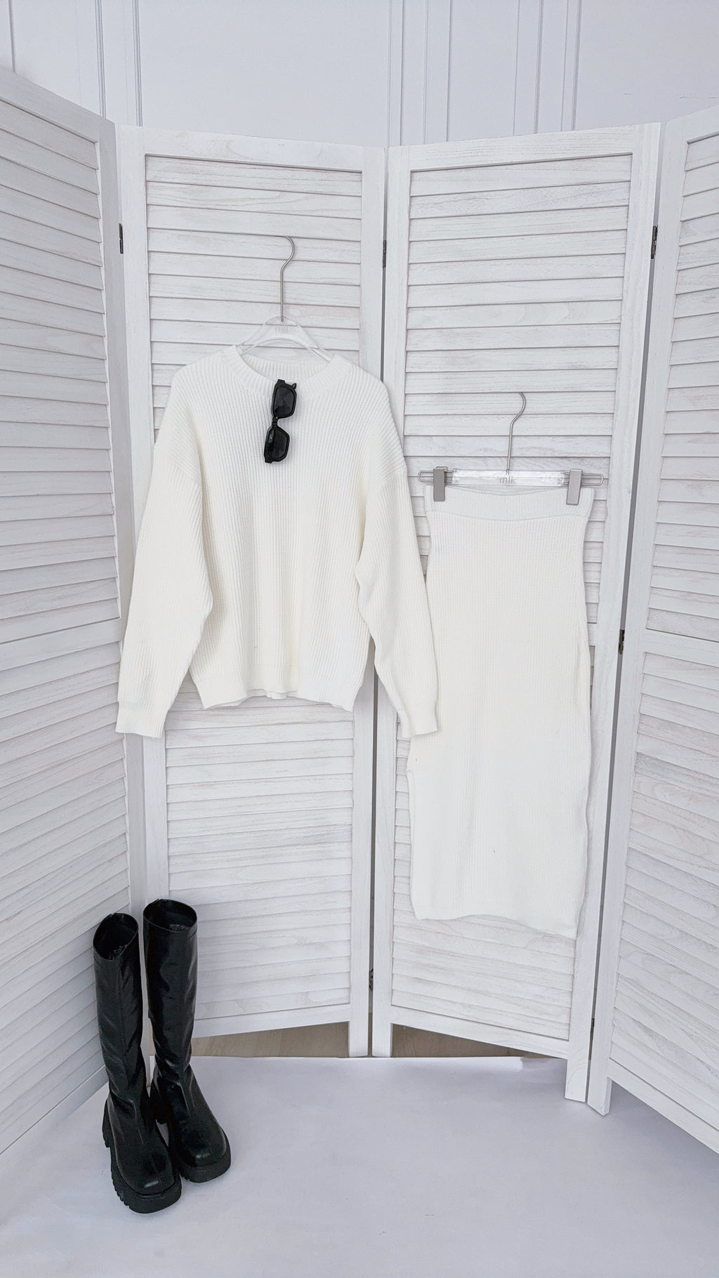 KNIT SWEATER + SKIRT SET