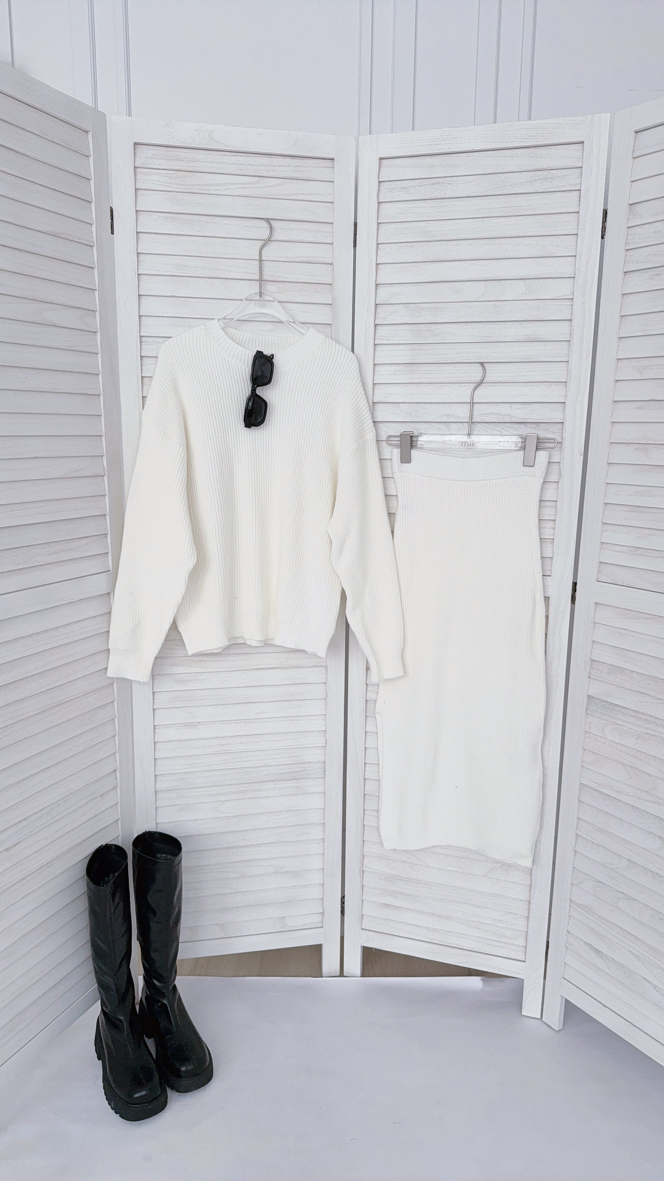 KNIT SWEATER + SKIRT SET
