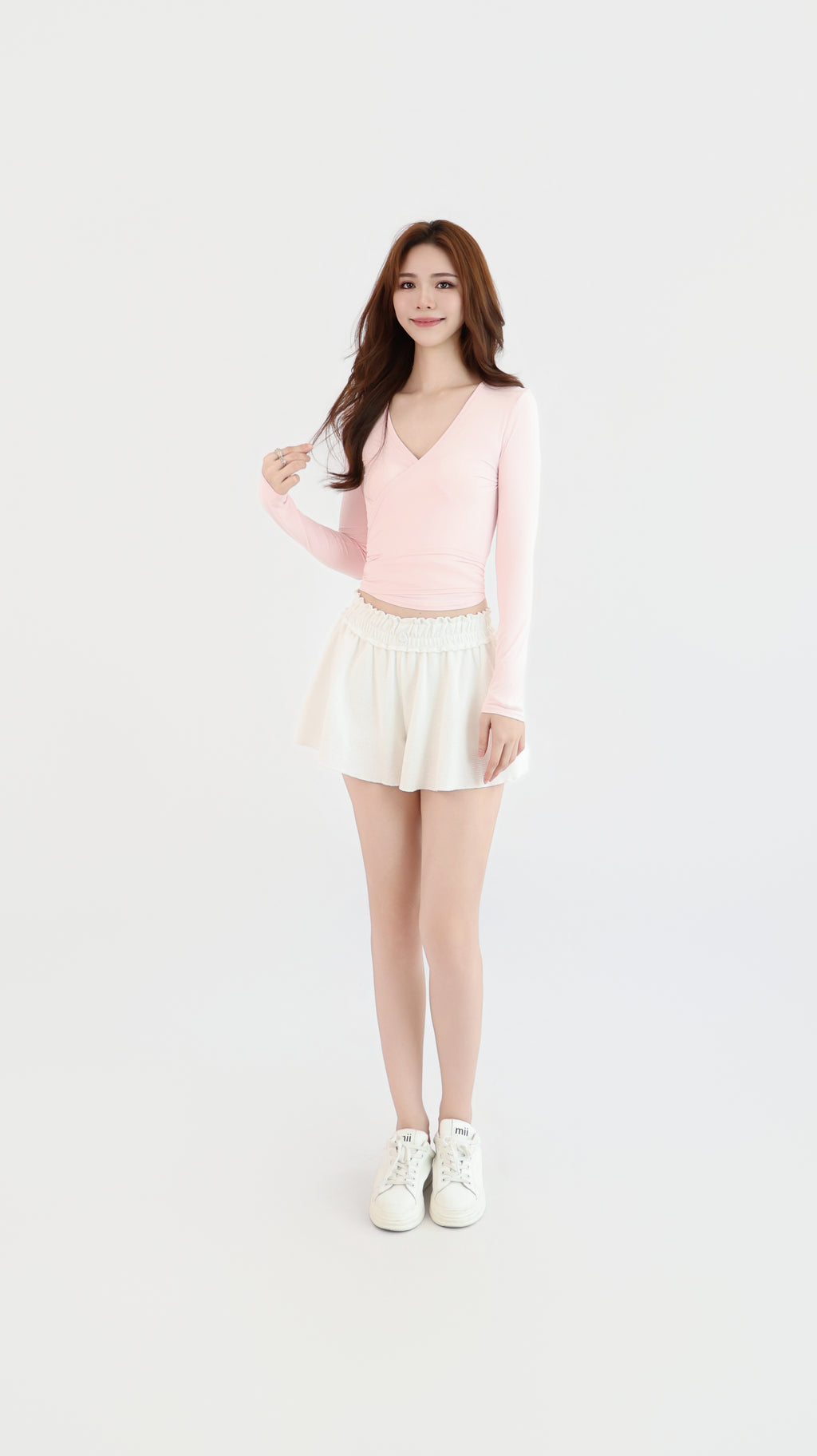 WRAP TIE LONG SLEEVE TOP