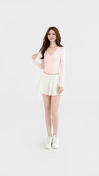 WRAP TIE LONG SLEEVE TOP
