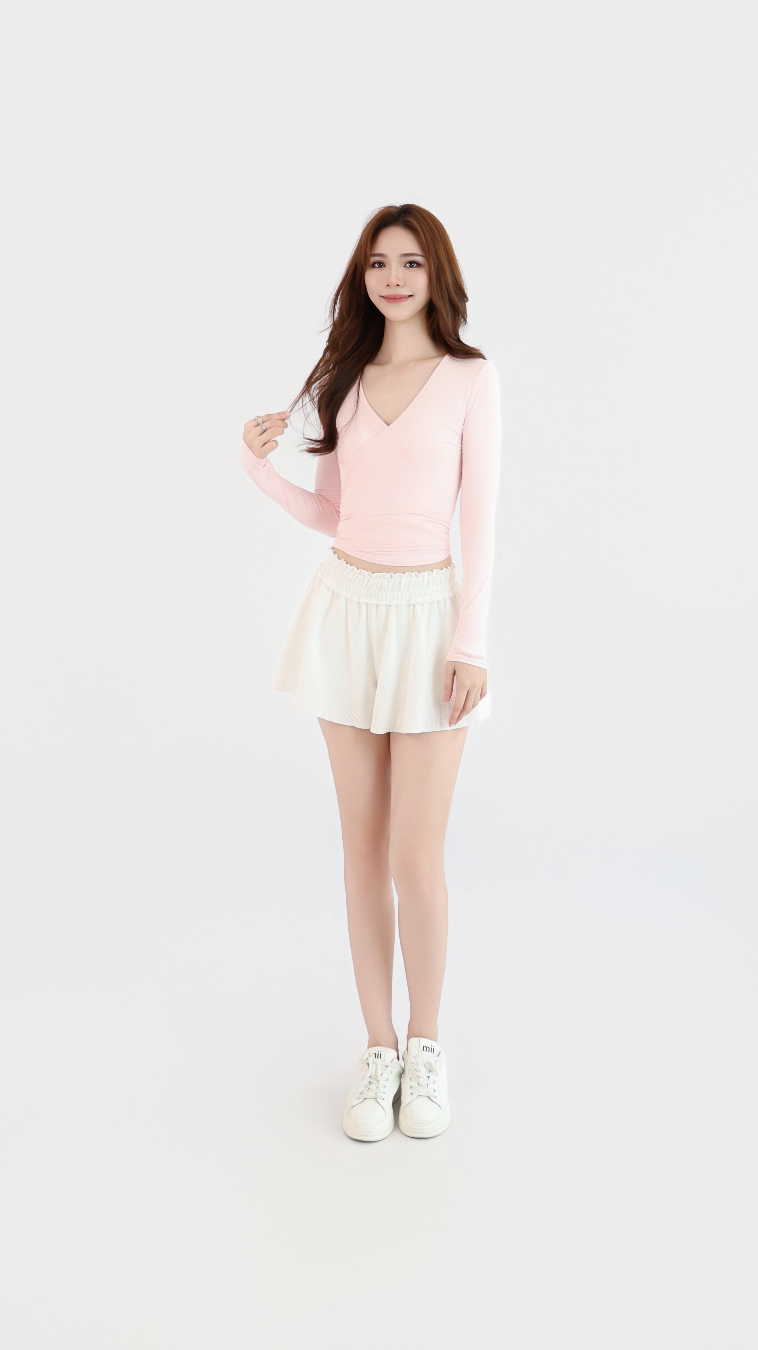 WRAP TIE LONG SLEEVE TOP
