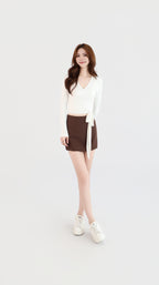WRAP TIE LONG SLEEVE TOP