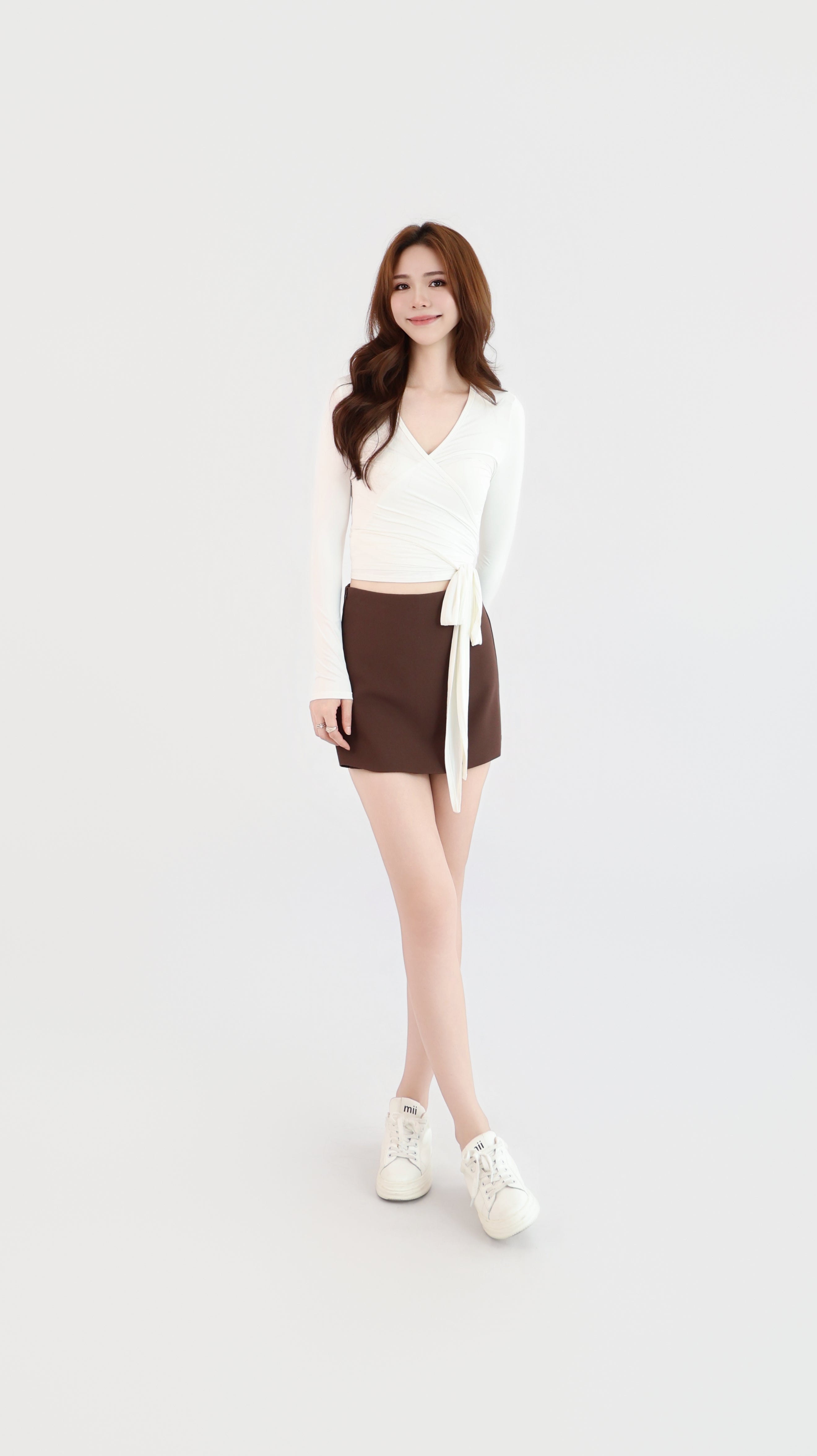 WRAP TIE LONG SLEEVE TOP