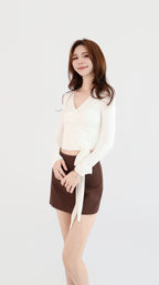 WRAP TIE LONG SLEEVE TOP