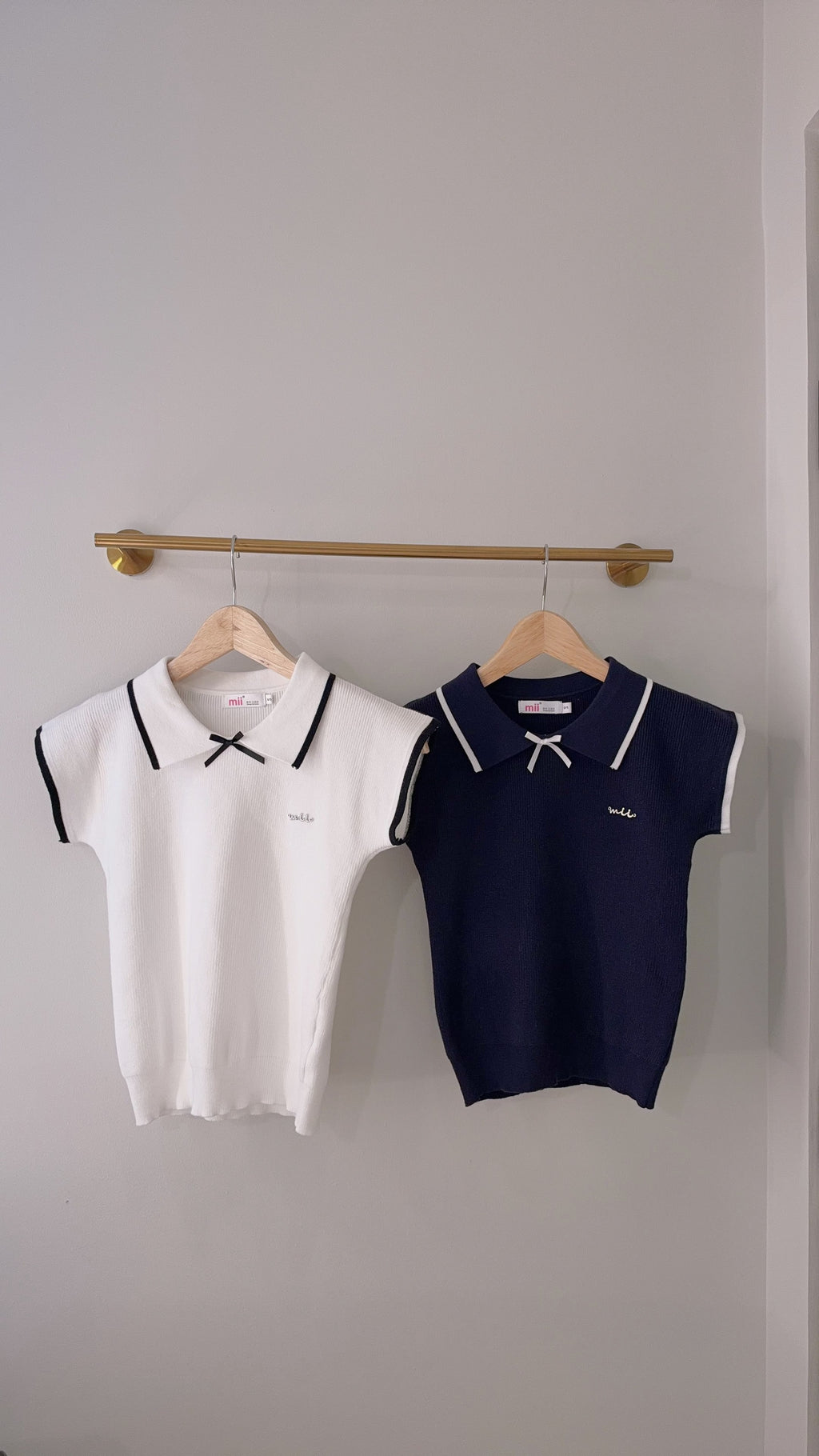 Ribbon Trim Knit Polo