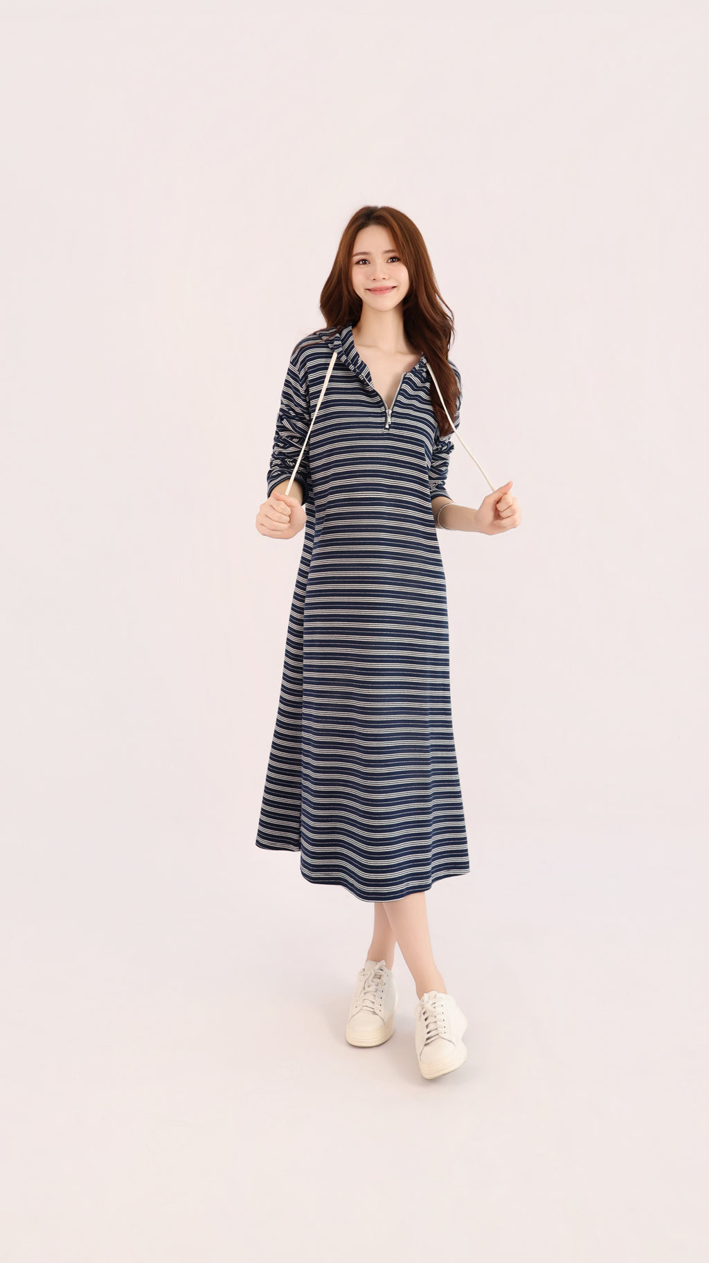 STRIPE HOODIE DRESS