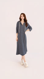 STRIPE HOODIE DRESS