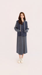 STRIPE HOODIE DRESS