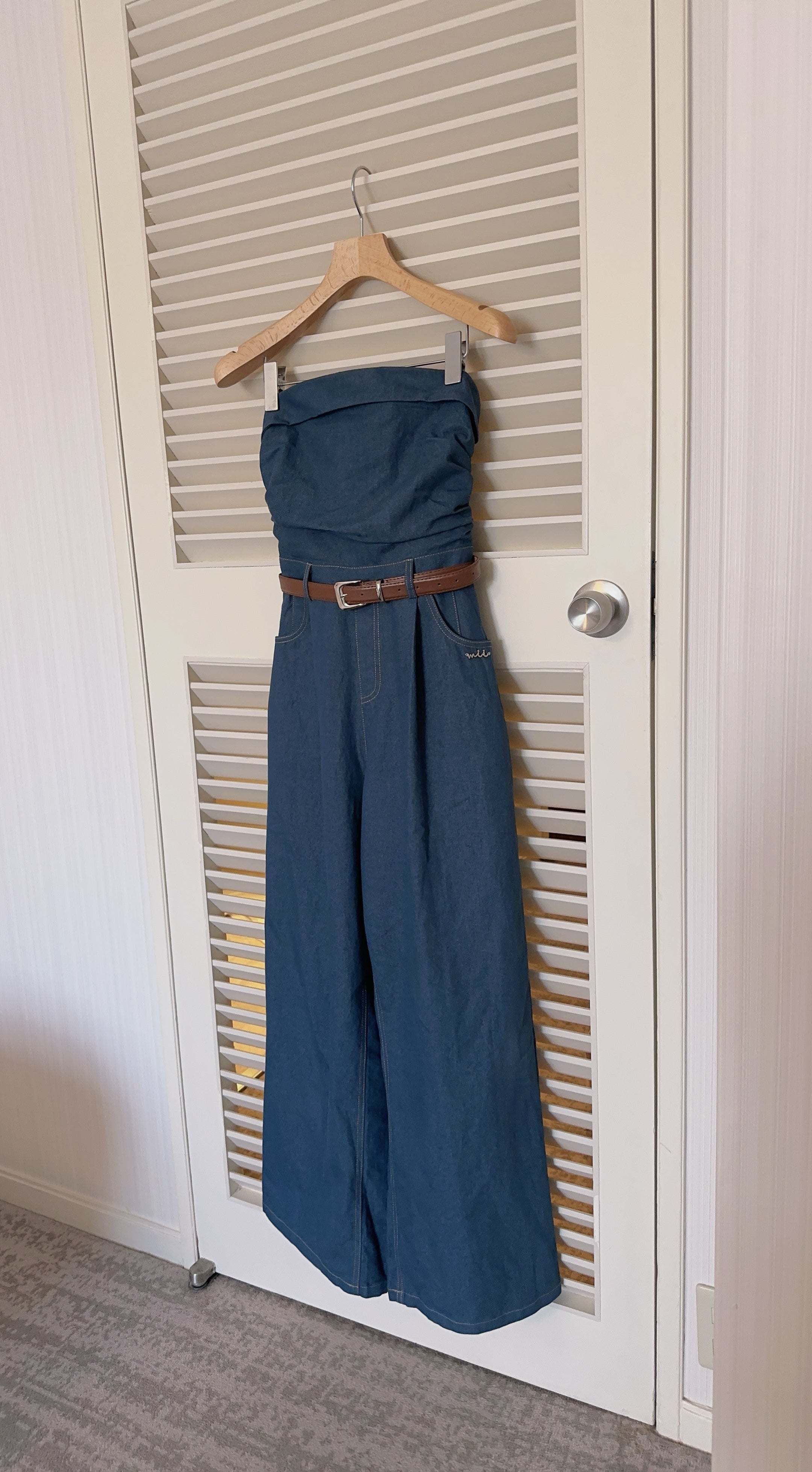 DENIM TUBE JUMPSUIT