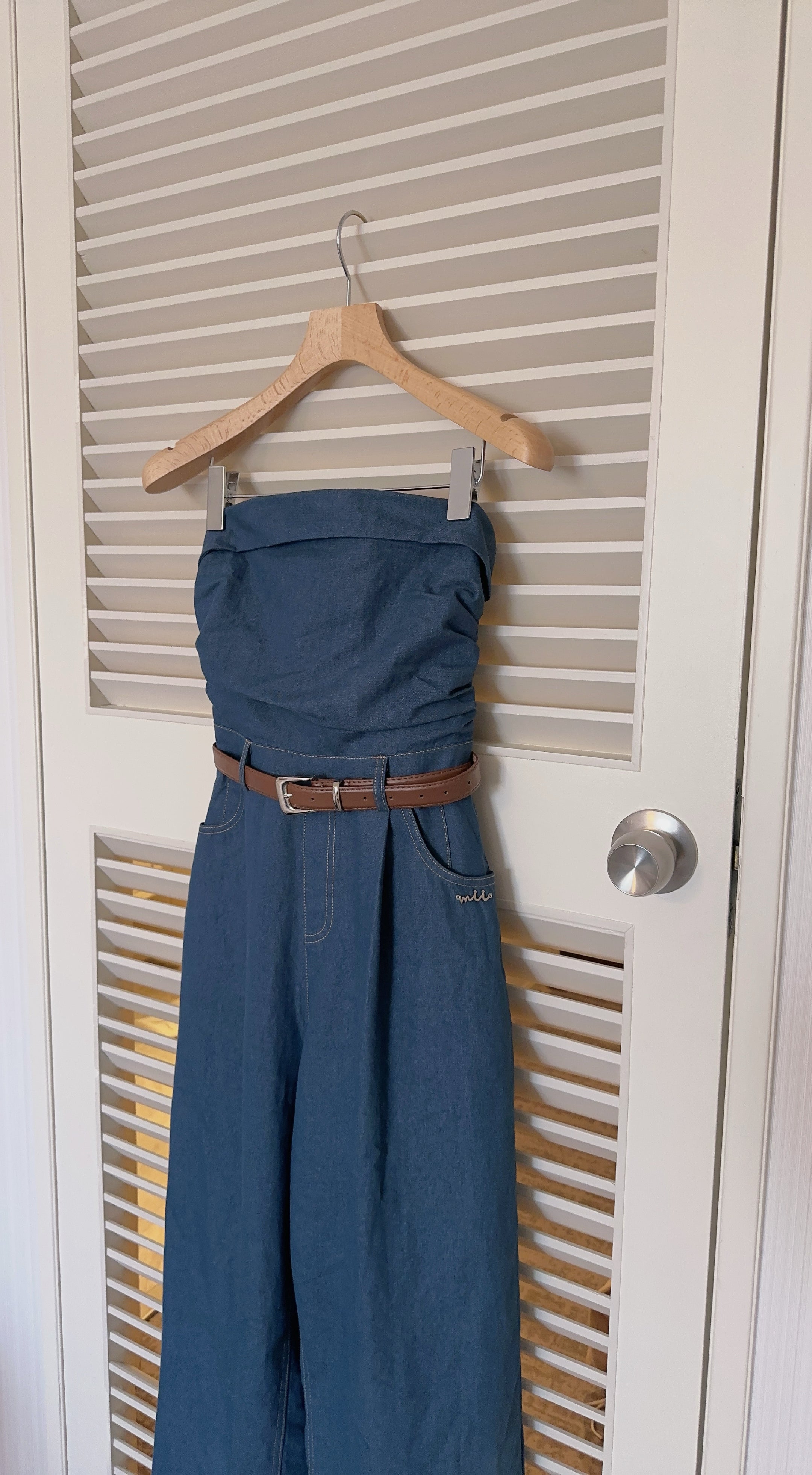 DENIM TUBE JUMPSUIT