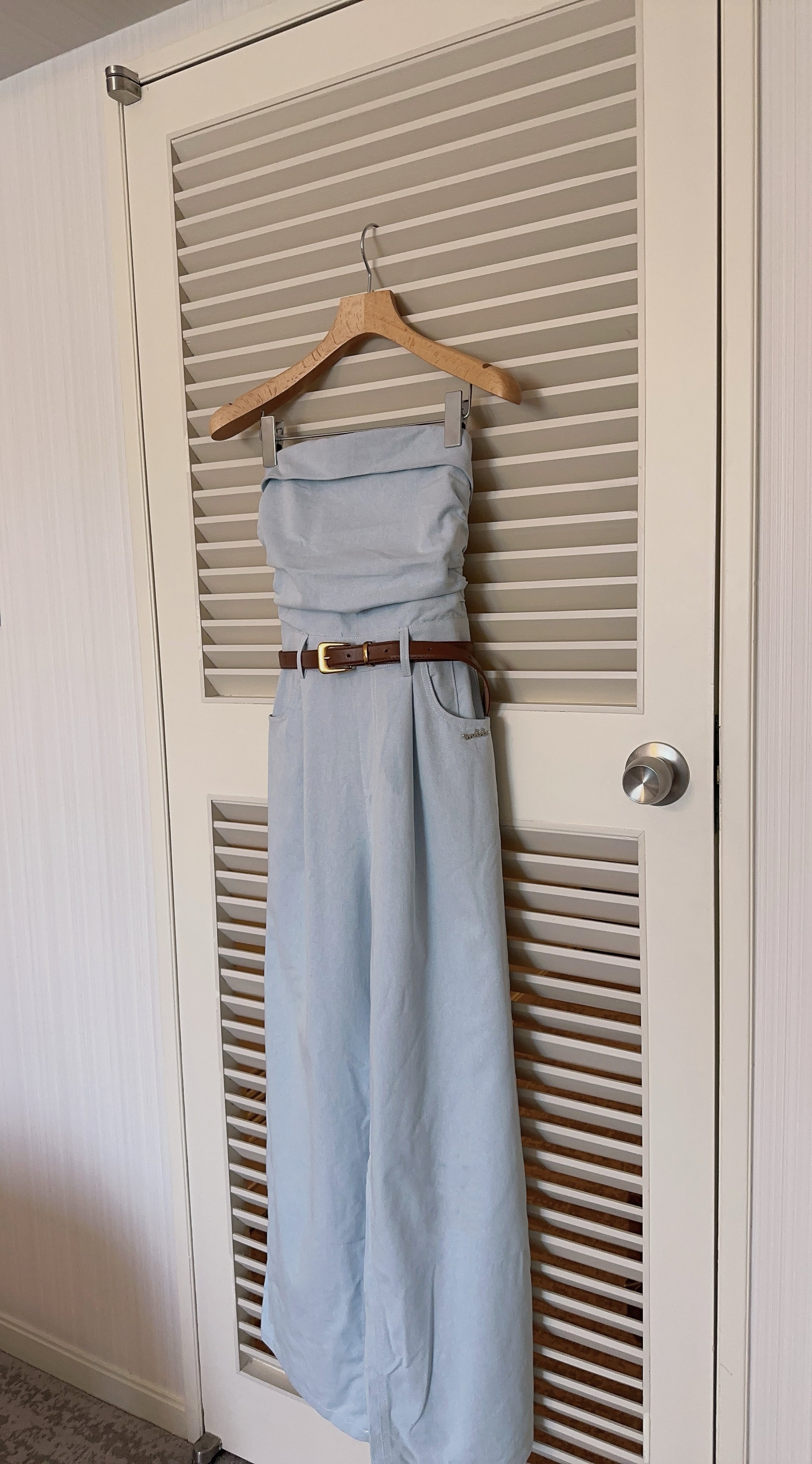 DENIM TUBE JUMPSUIT