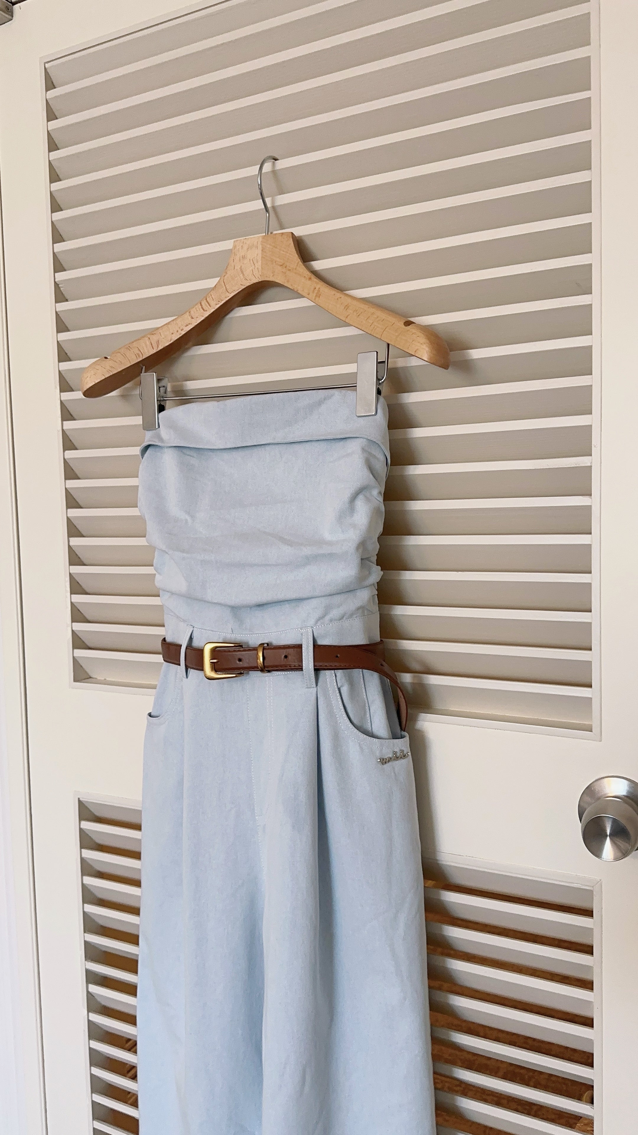 DENIM TUBE JUMPSUIT