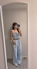 DENIM TUBE JUMPSUIT