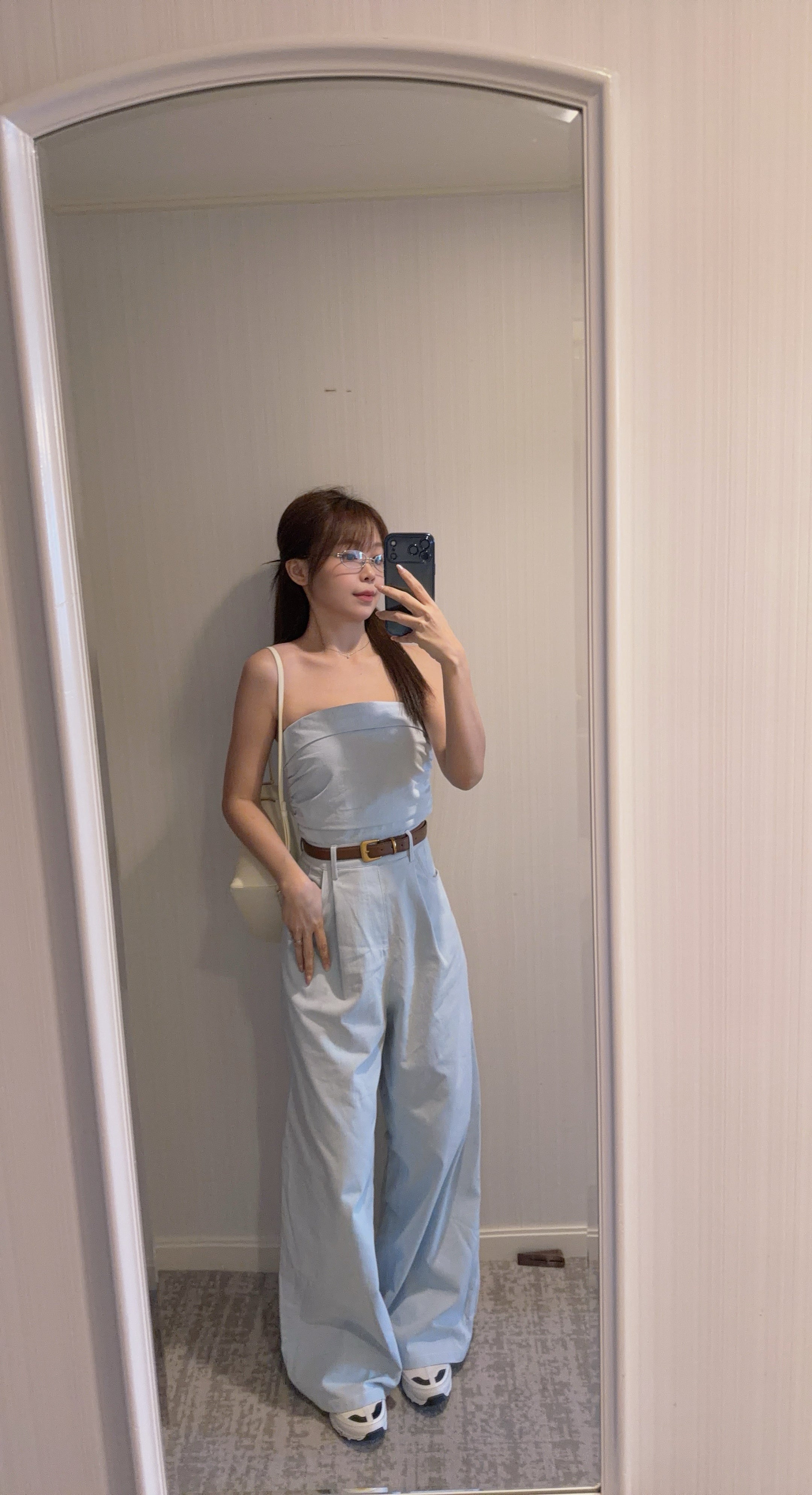 DENIM TUBE JUMPSUIT