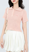 CROCHET POLO TEE