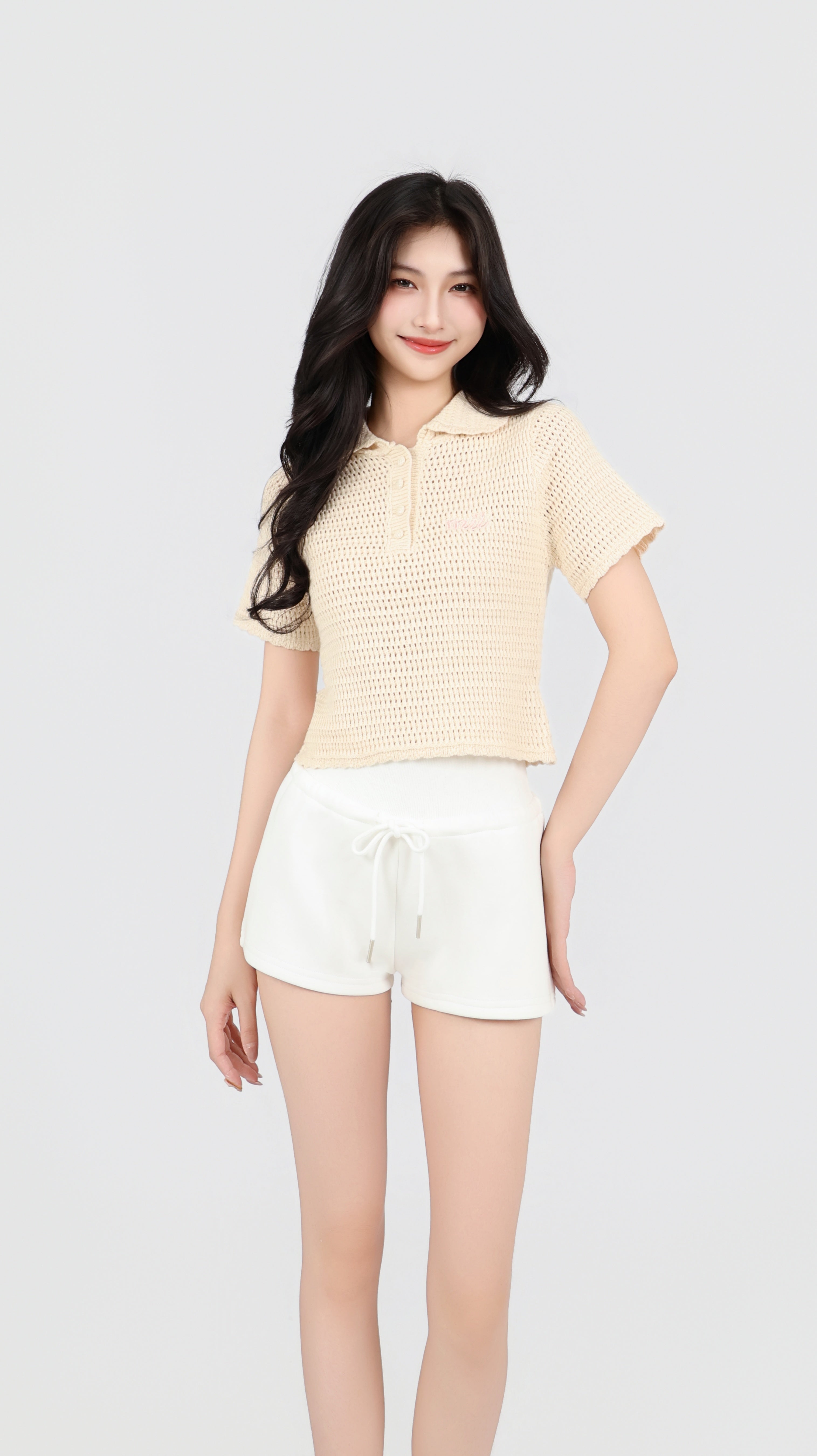 CROCHET POLO TEE
