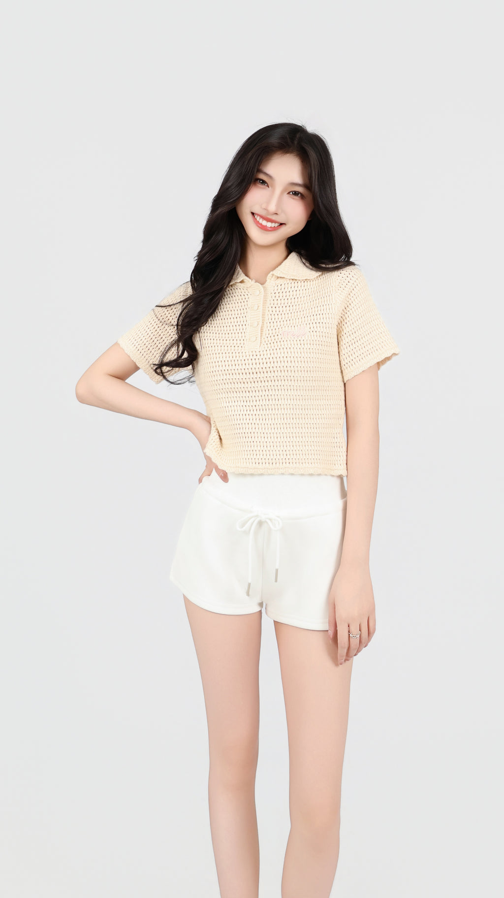 CROCHET POLO TEE