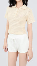 CROCHET POLO TEE