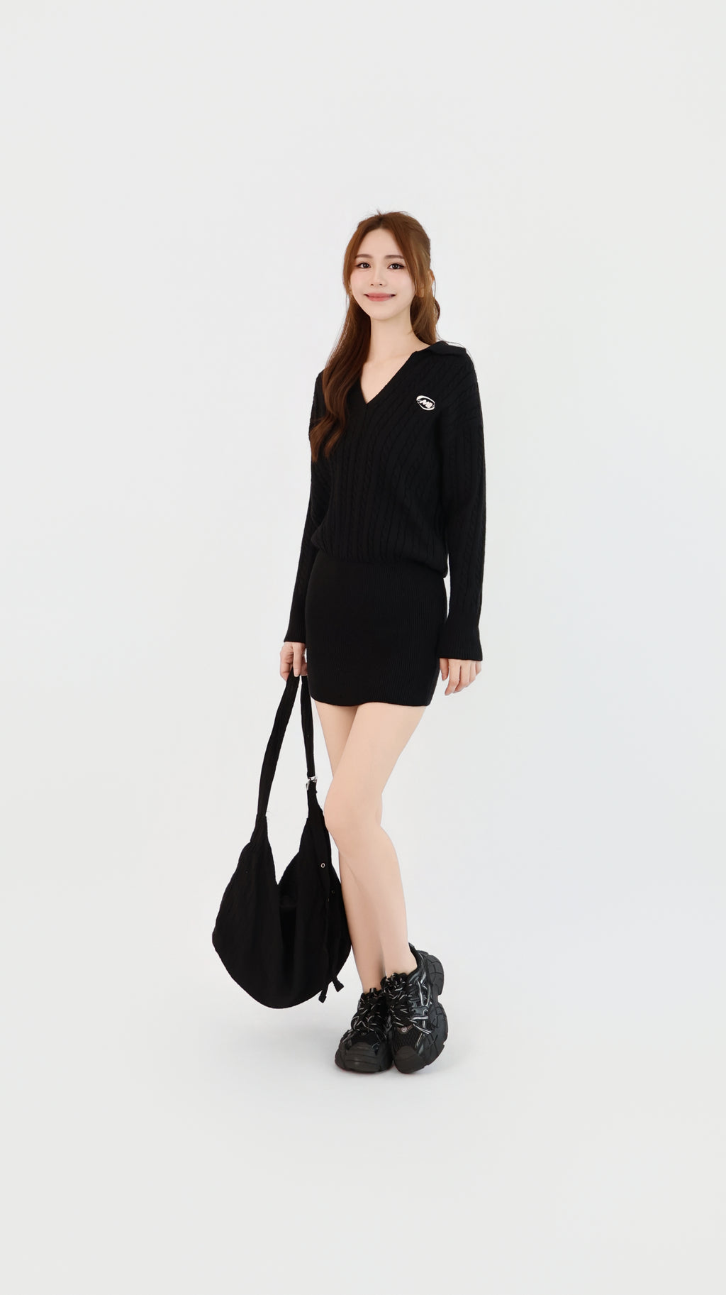 VARSITY KNIT V DRESS