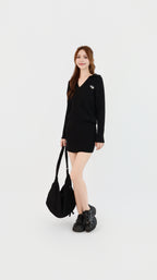 VARSITY KNIT V DRESS