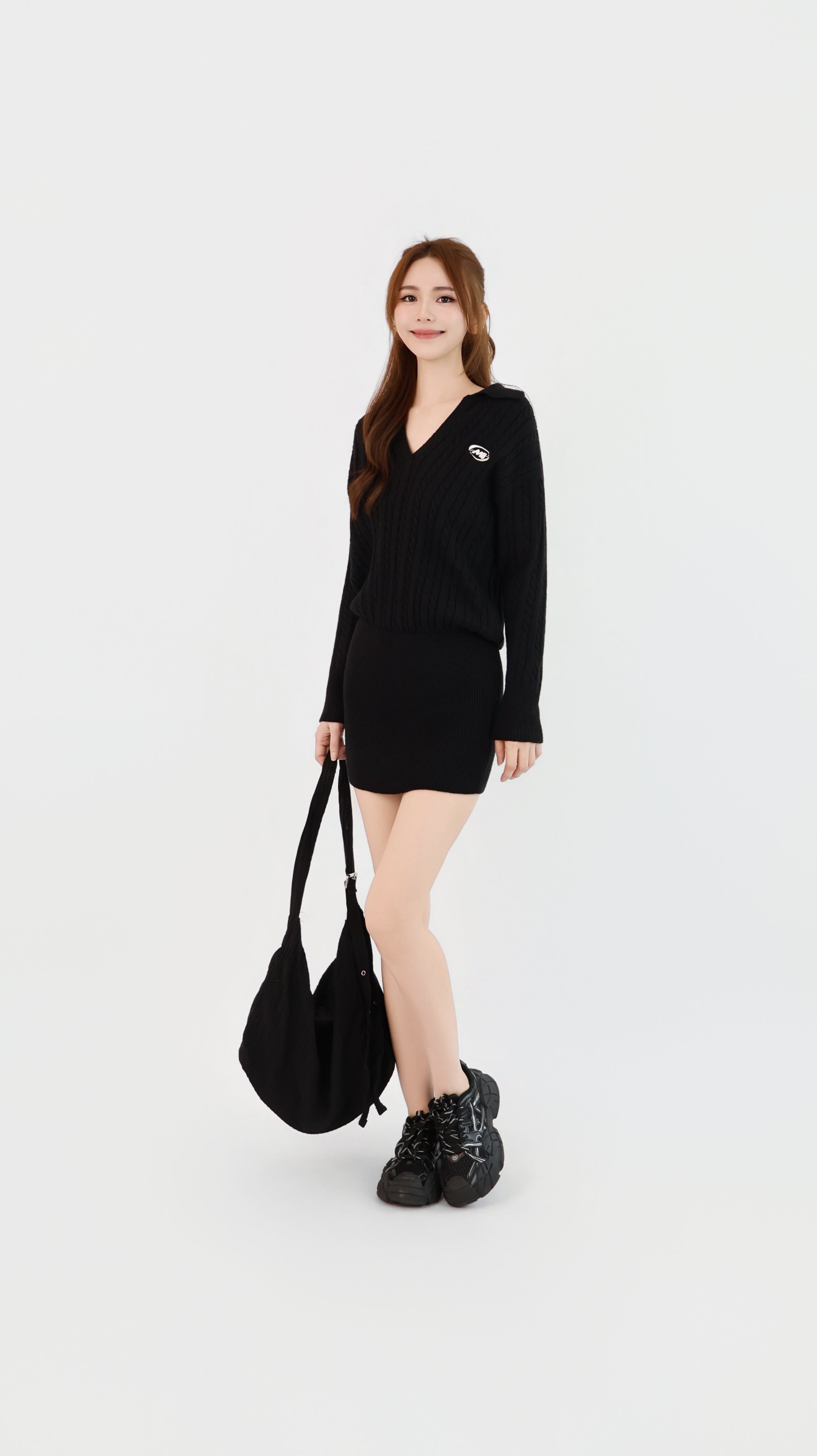 VARSITY KNIT V DRESS