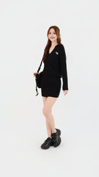 VARSITY KNIT V DRESS