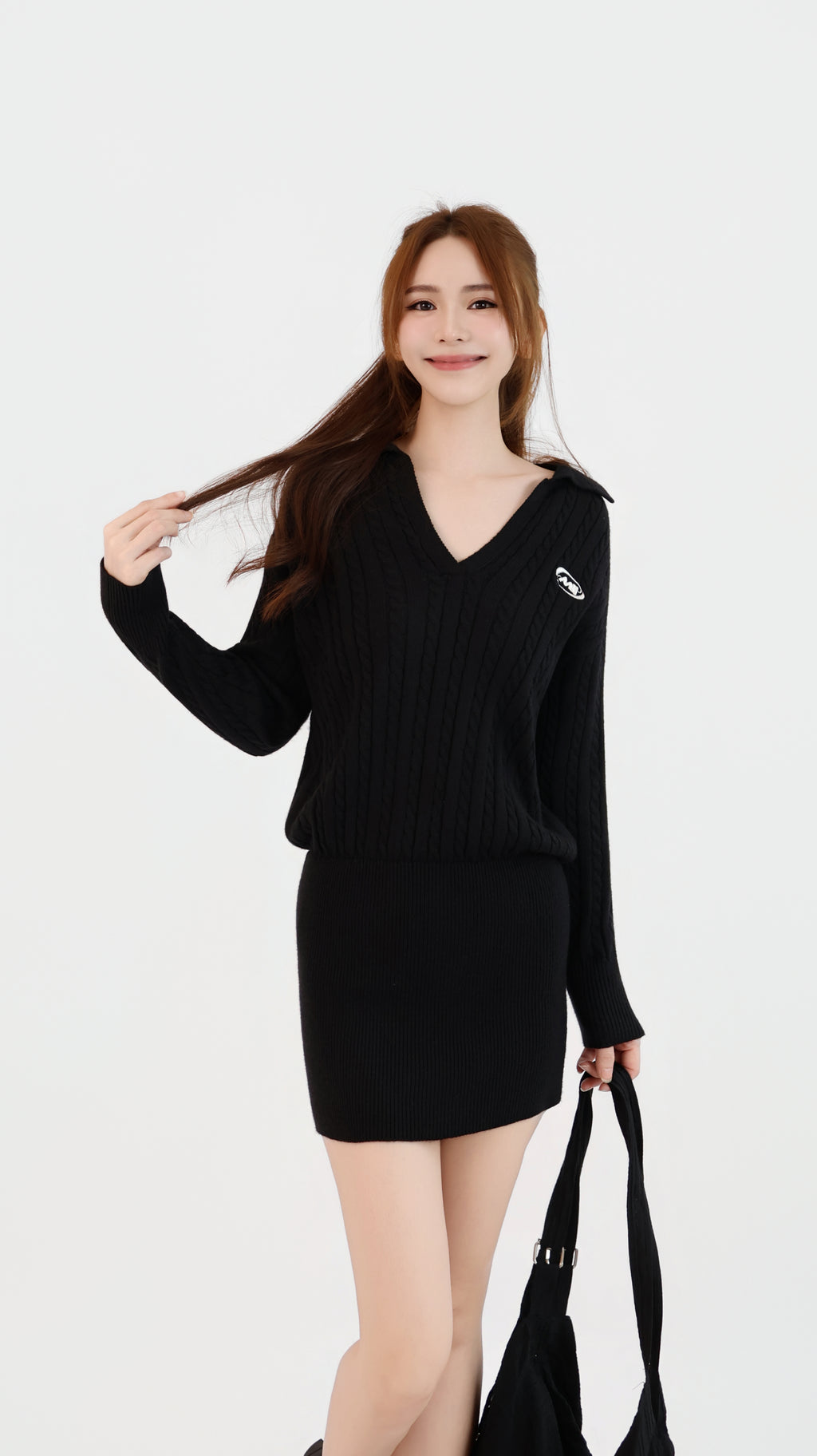VARSITY KNIT V DRESS