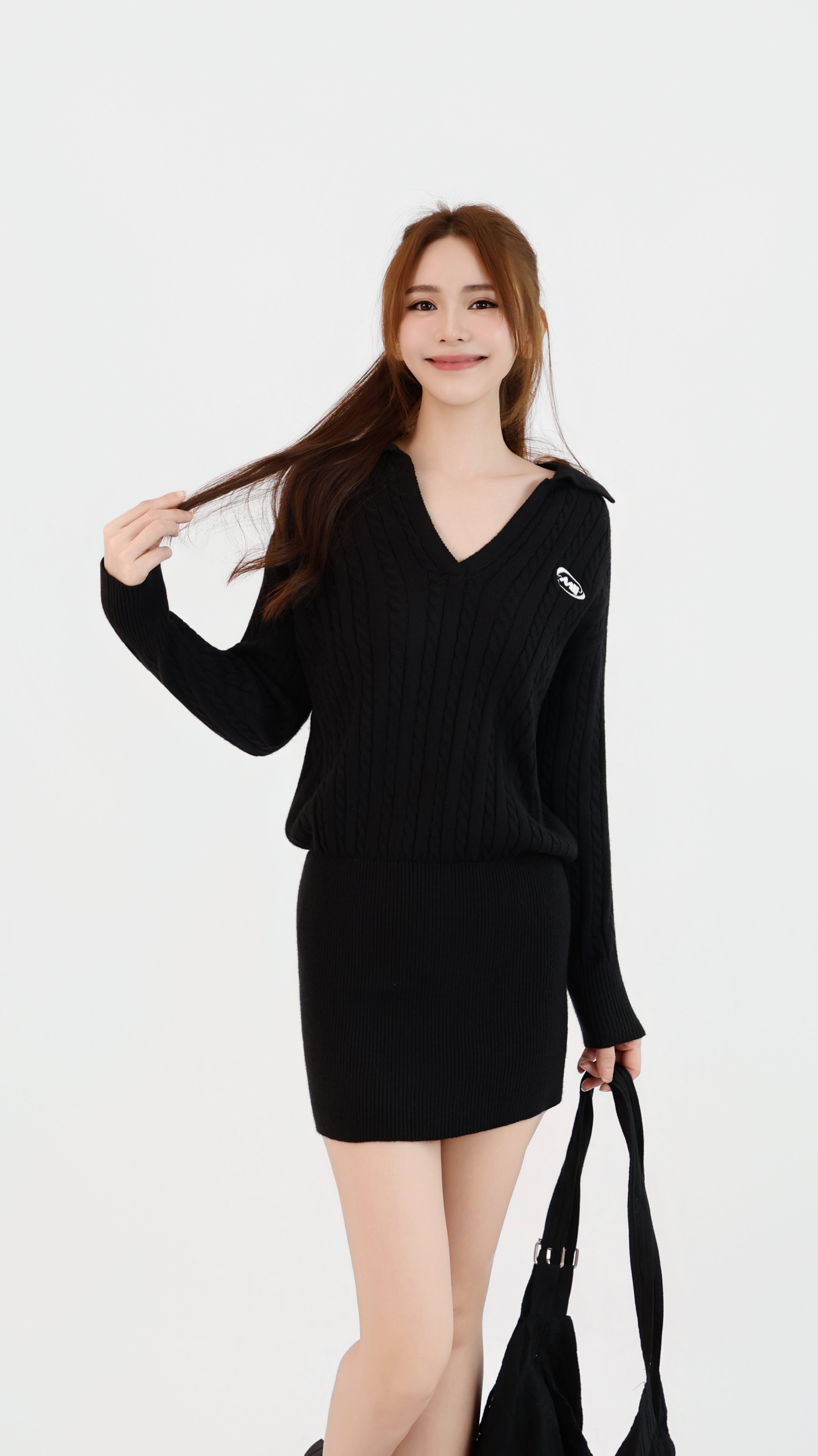 VARSITY KNIT V DRESS