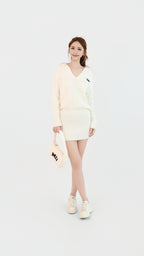 VARSITY KNIT V DRESS