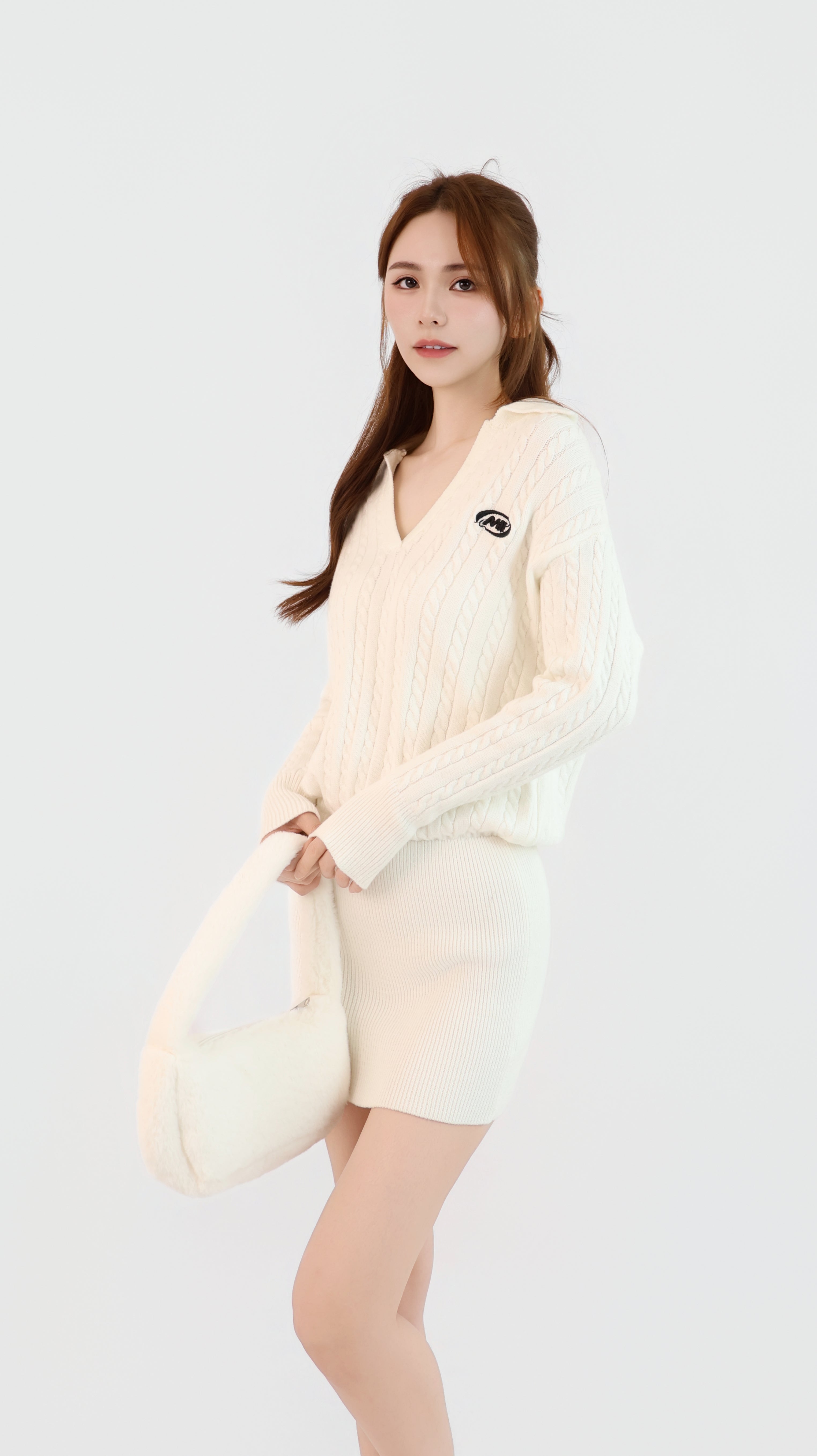 VARSITY KNIT V DRESS