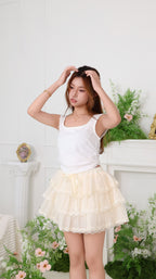LACE RUFFLE MINI SKIRT
