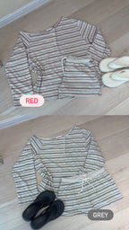 OFF SHOULDER STRIPE SET