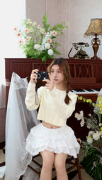 LACE RUFFLE MINI SKIRT