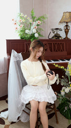 LACE RUFFLE MINI SKIRT
