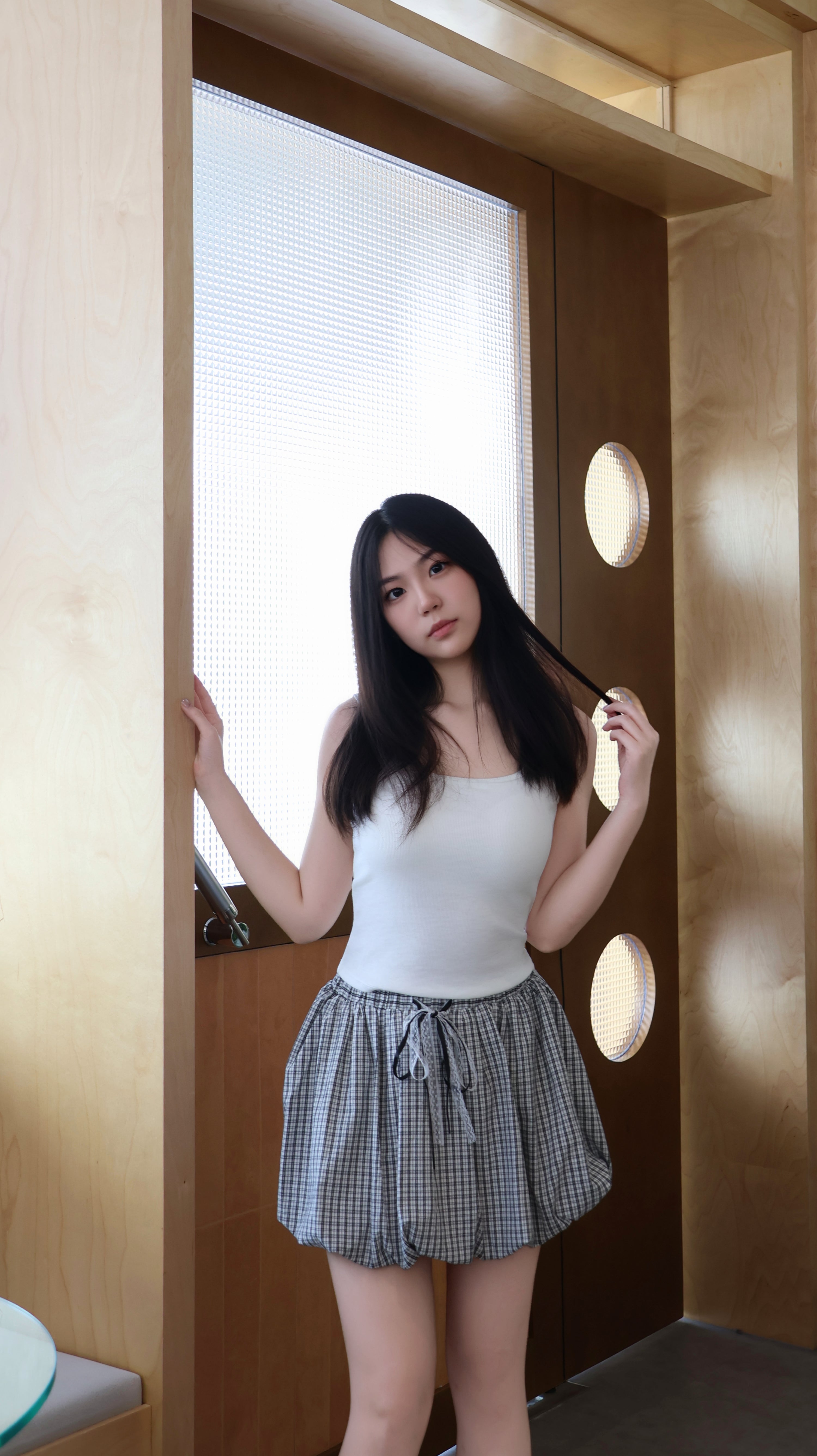 CHECK PUFF SKIRT