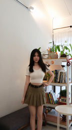 PLEATED CARGO SKIRT
