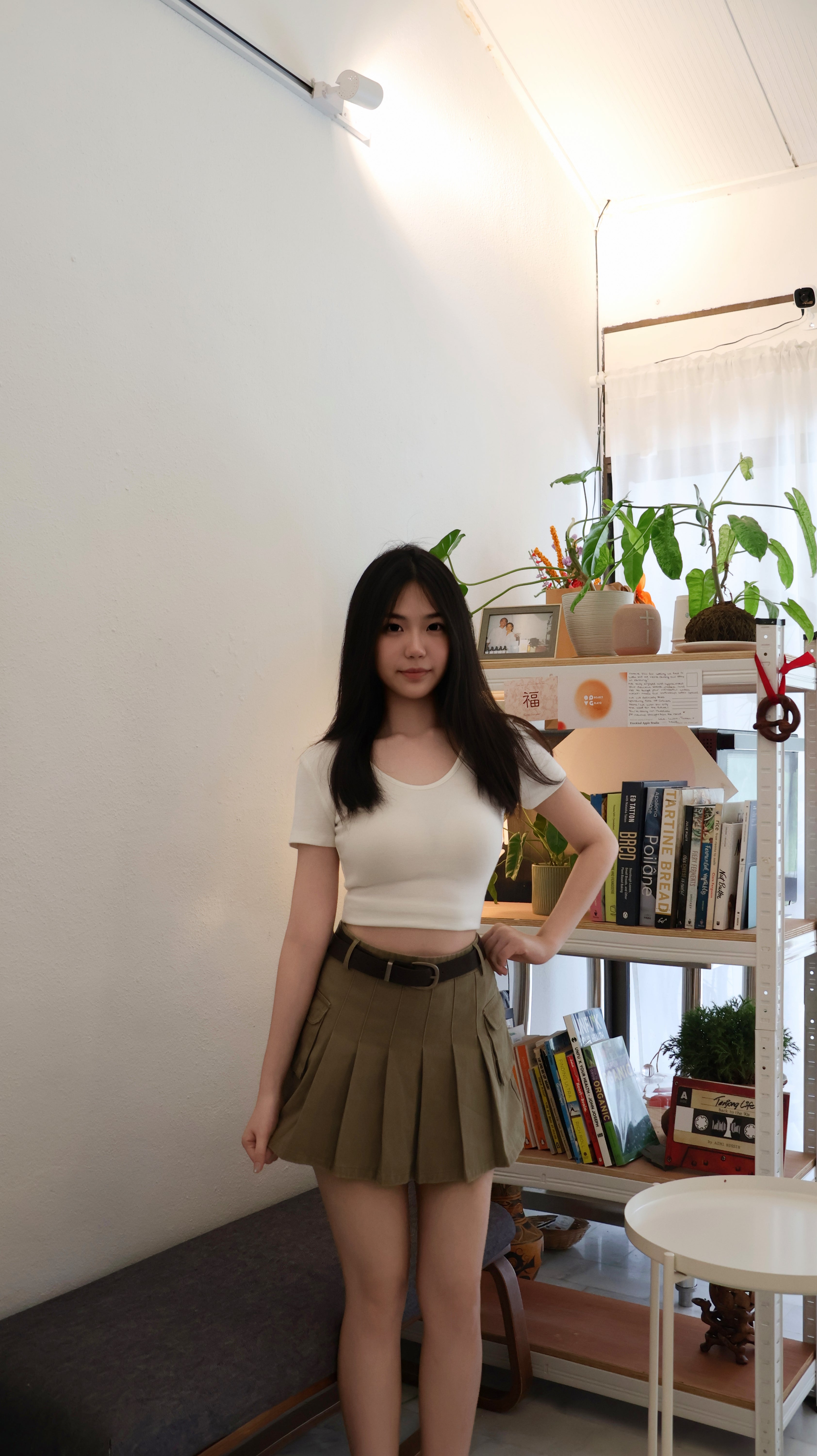 PLEATED CARGO SKIRT