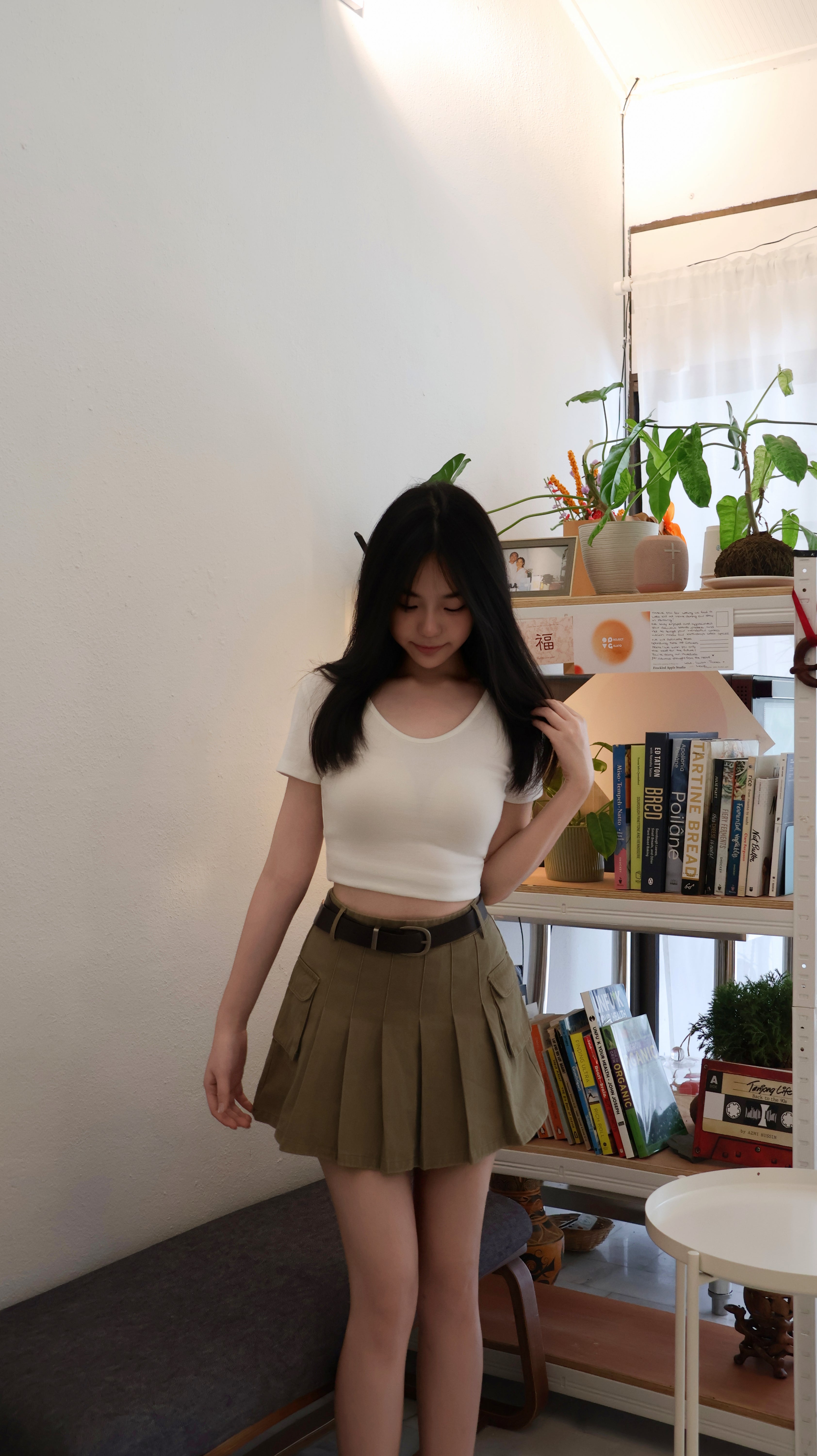 PLEATED CARGO SKIRT