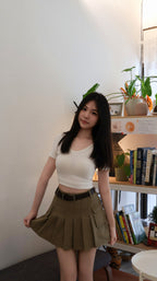 PLEATED CARGO SKIRT